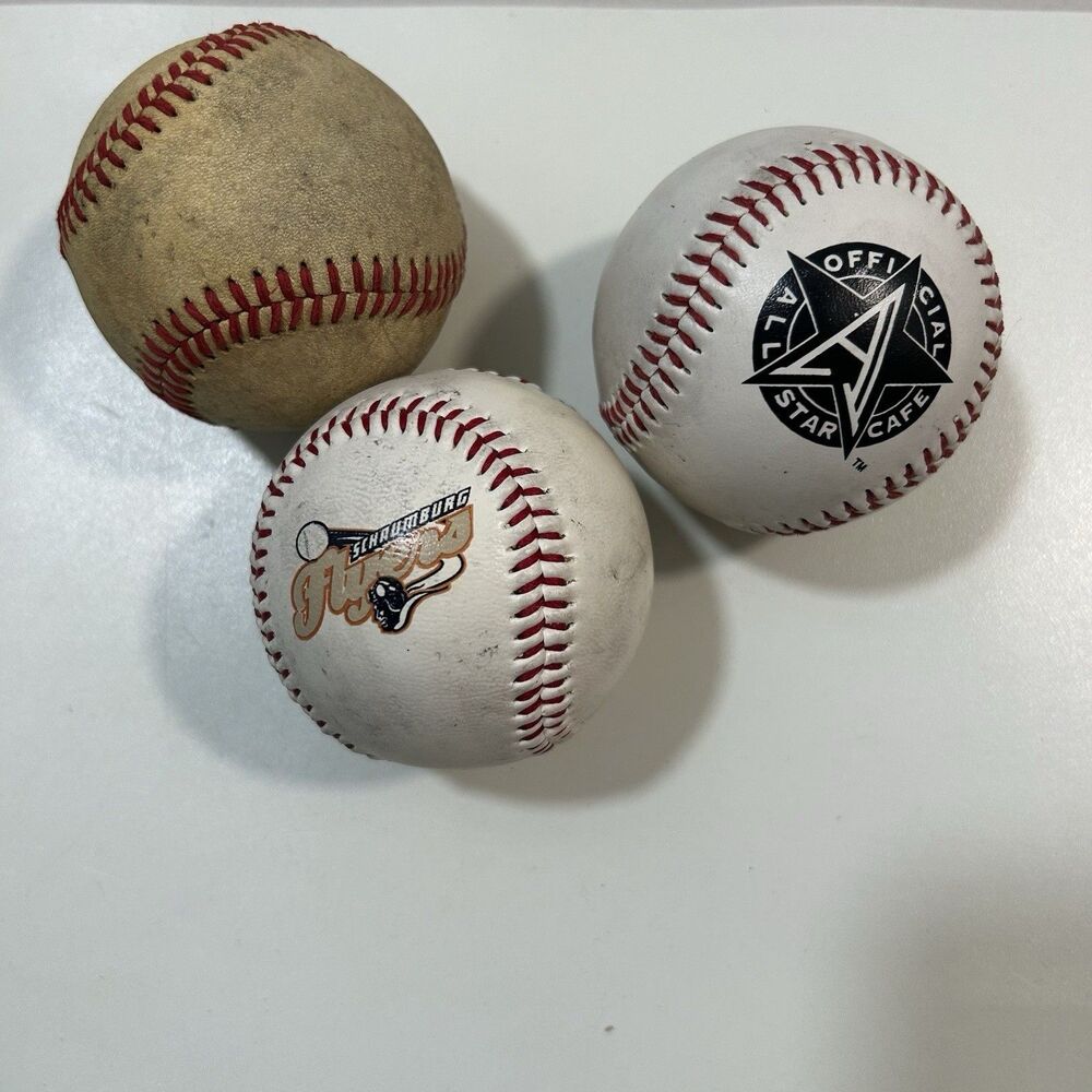 Vintage Baseballs, Assorted Brands Red Stitching Used Lot of 3